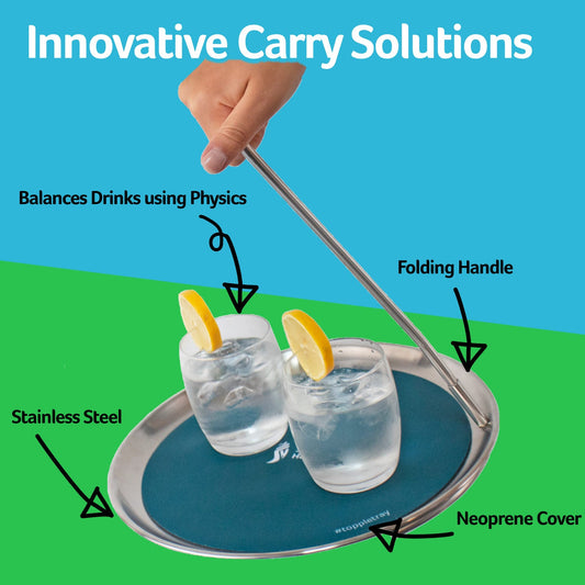 Topple Tray - The Worlds best serving Tray - Single Handed